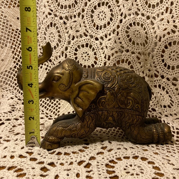 Ornate Brass Elephant - Heavy, Made in India - Picture 11 of 13